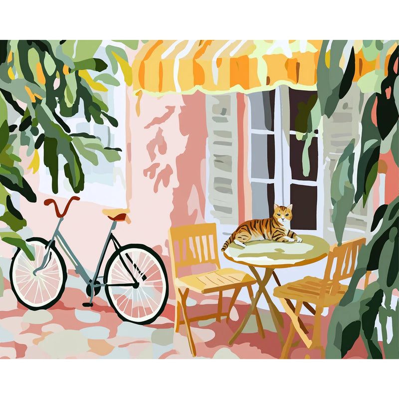 Terrace Cat Paint by Numbers Kit-zoom-