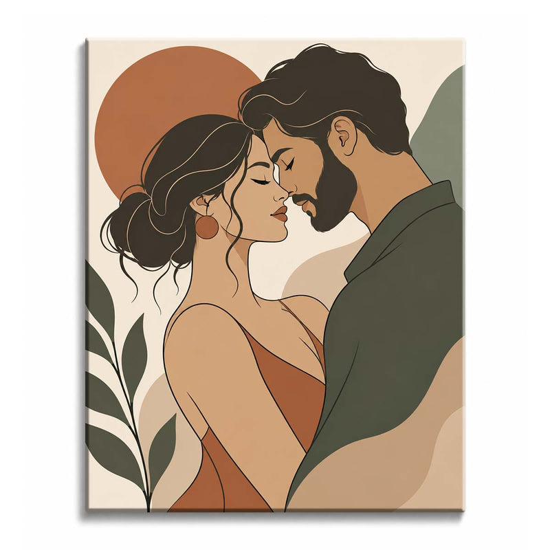 Embracing Couple Paint by Numbers Kit-zoom-