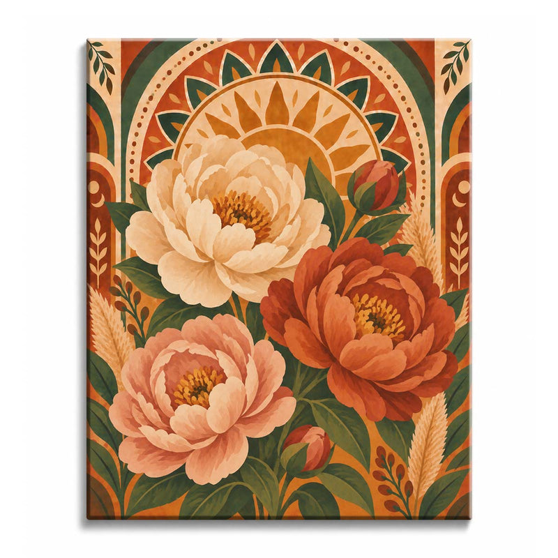 Terracotta Peonies Paint by Numbers Kit-zoom-