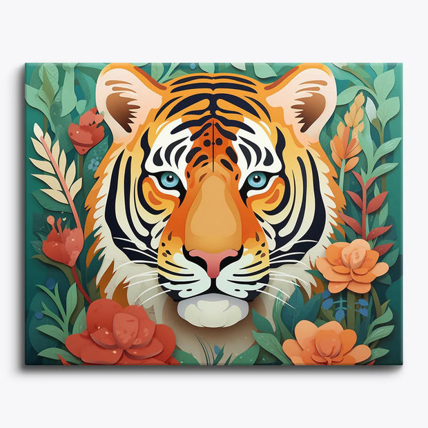 Tiger in Bloom Paint by Numbers Kit