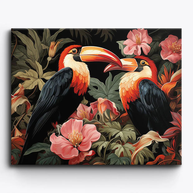 Toucans in Bloom Paint by Numbers Kit