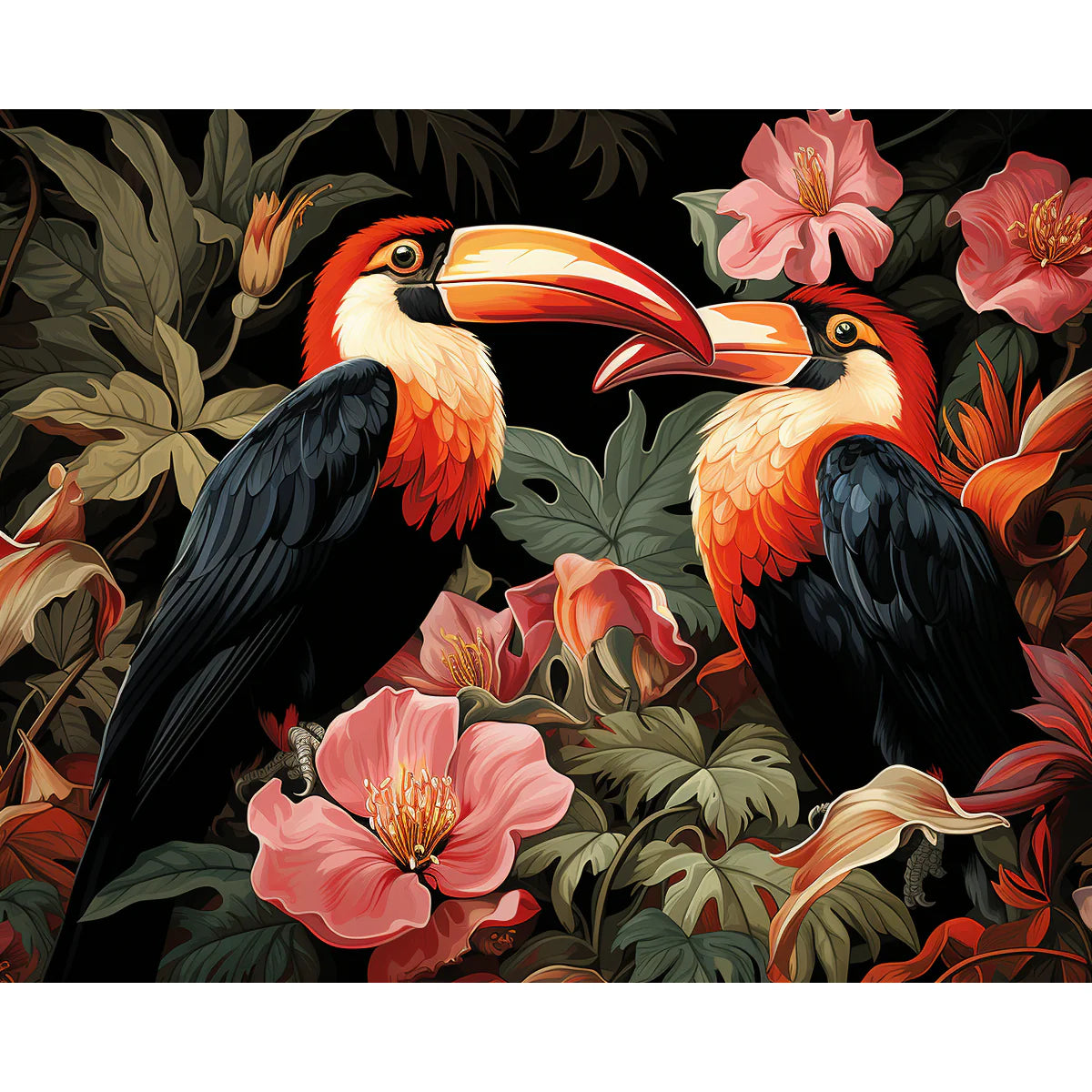 Toucans in Bloom Paint by Numbers Kit-2