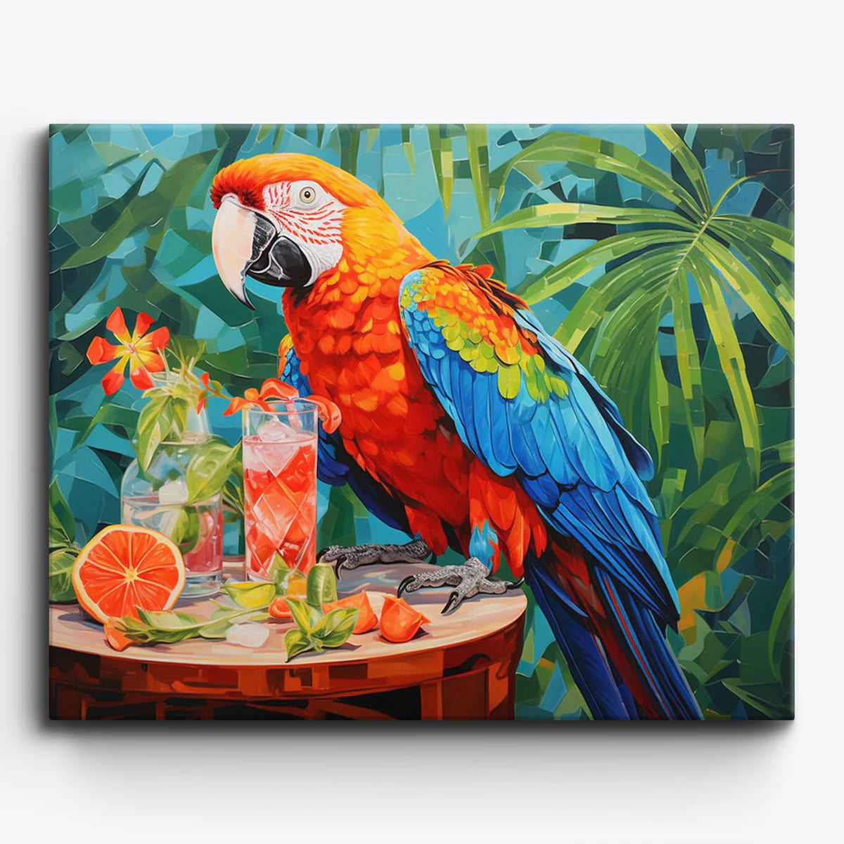 Tropical Parrot & Citrus Delight Paint by Numbers Kit-1