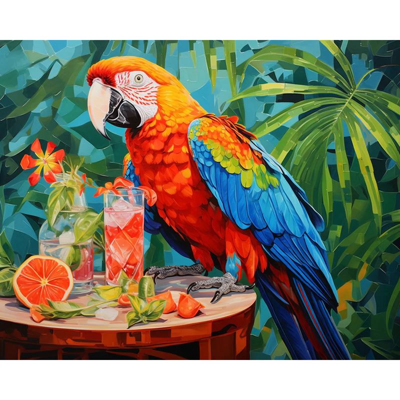 Tropical Parrot & Citrus Delight Paint by Numbers Kit-zoom-