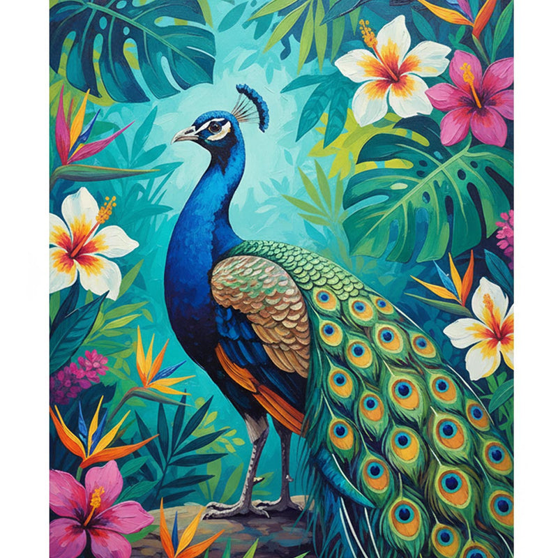 Tropical Peacock Paint by Numbers Kit-zoom-