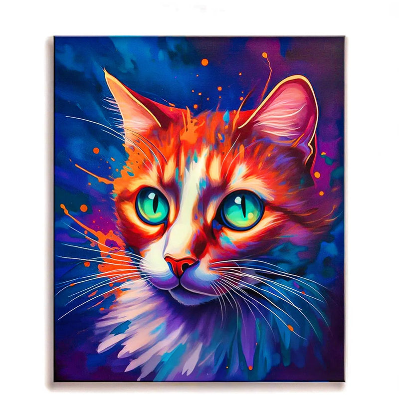Vibrant Cat Portrait Paint by Numbers Kit-zoom-