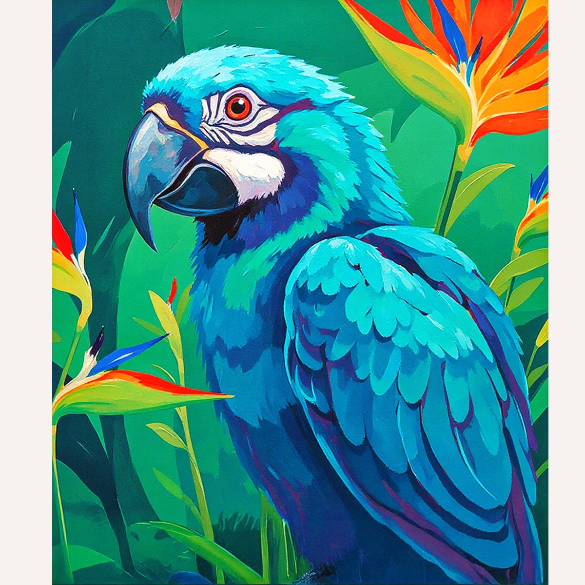 Blue Parrot Paint by Numbers Kit-2