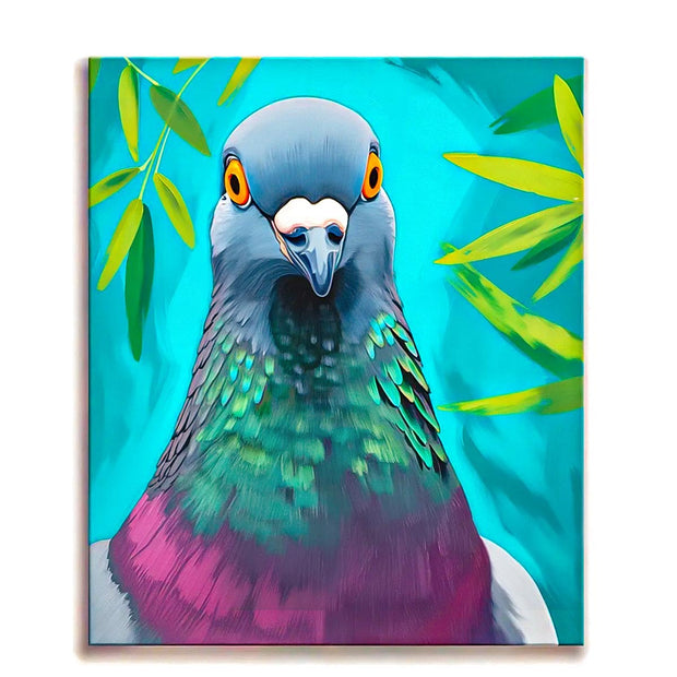 Vibrant Pigeon Portrait Paint by Numbers Kit