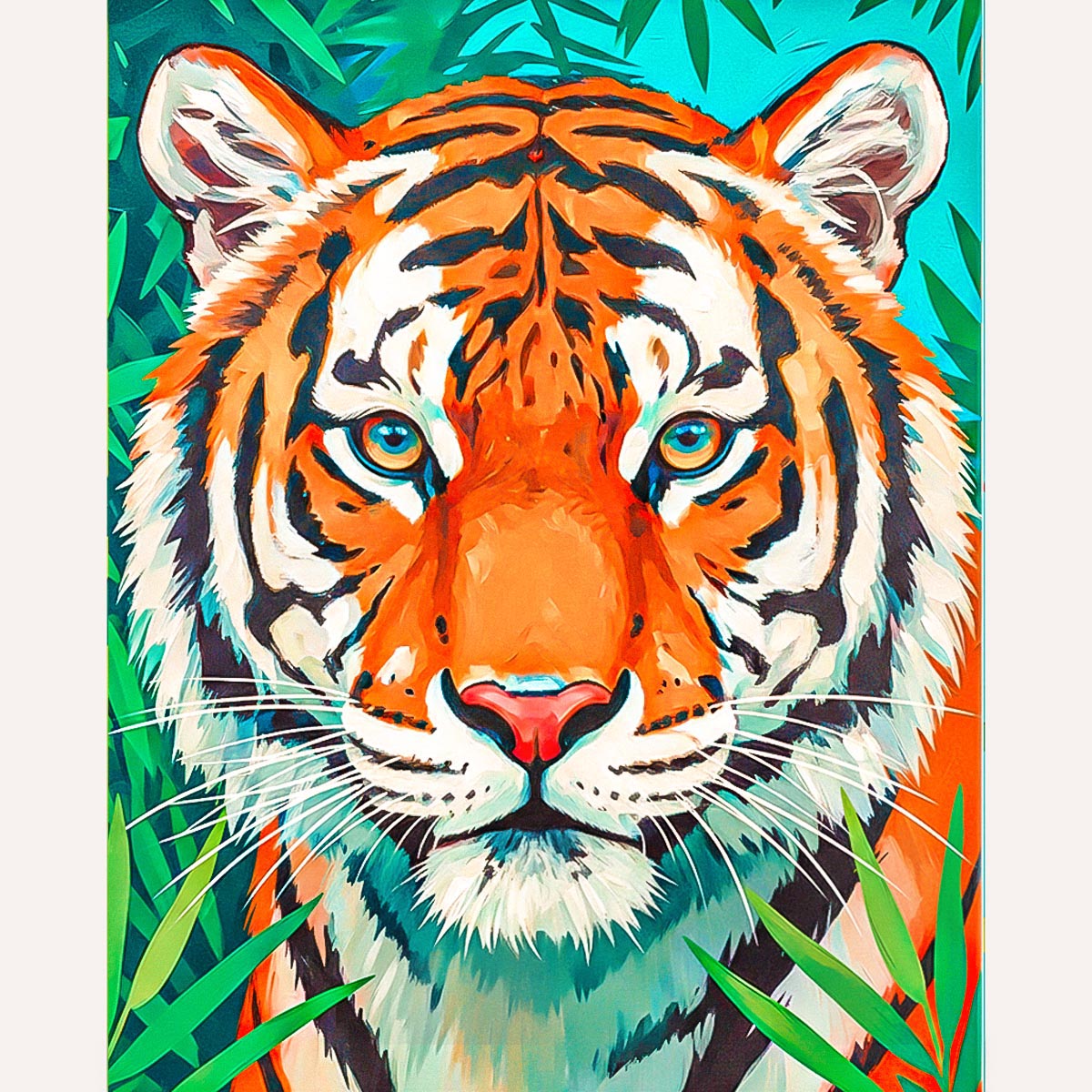 Vibrant Tiger in Jungle Paint by Numbers Kit-zoom-2