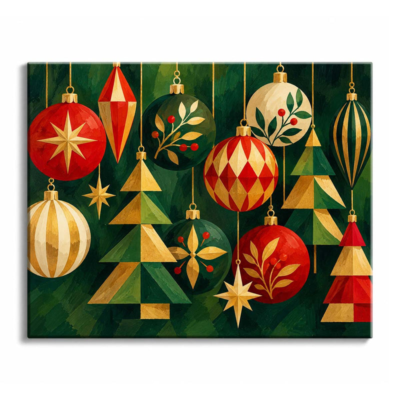 Vintage Christmas Ornaments Paint by Numbers Kit-zoom-