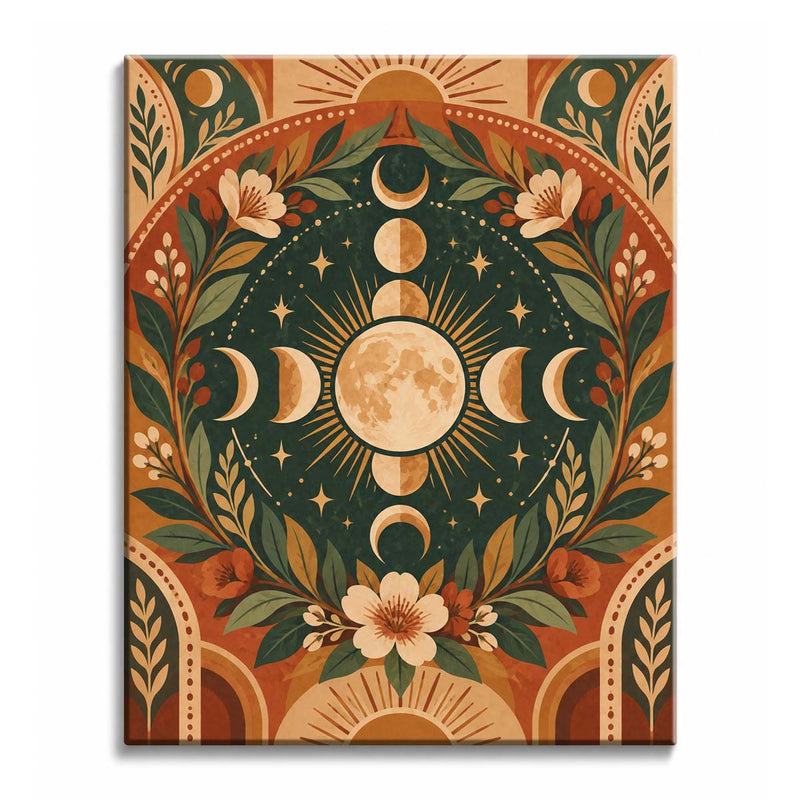 Vintage Moon Phases Paint by Numbers Kit-zoom-