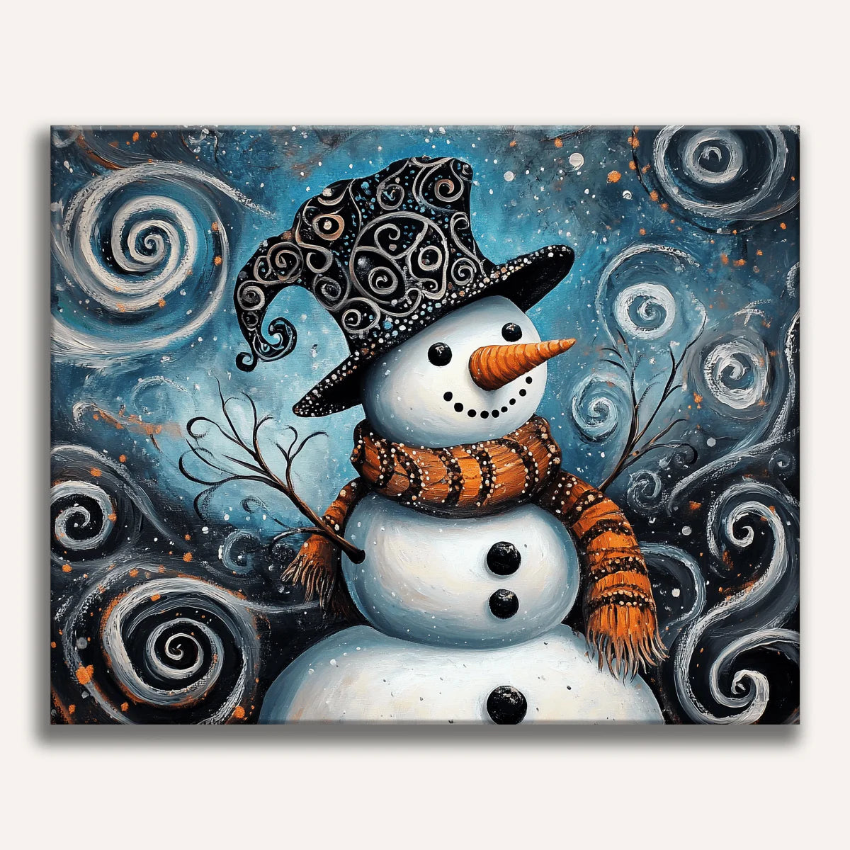Whimsical Snowman Paint by Numbers Kit-1