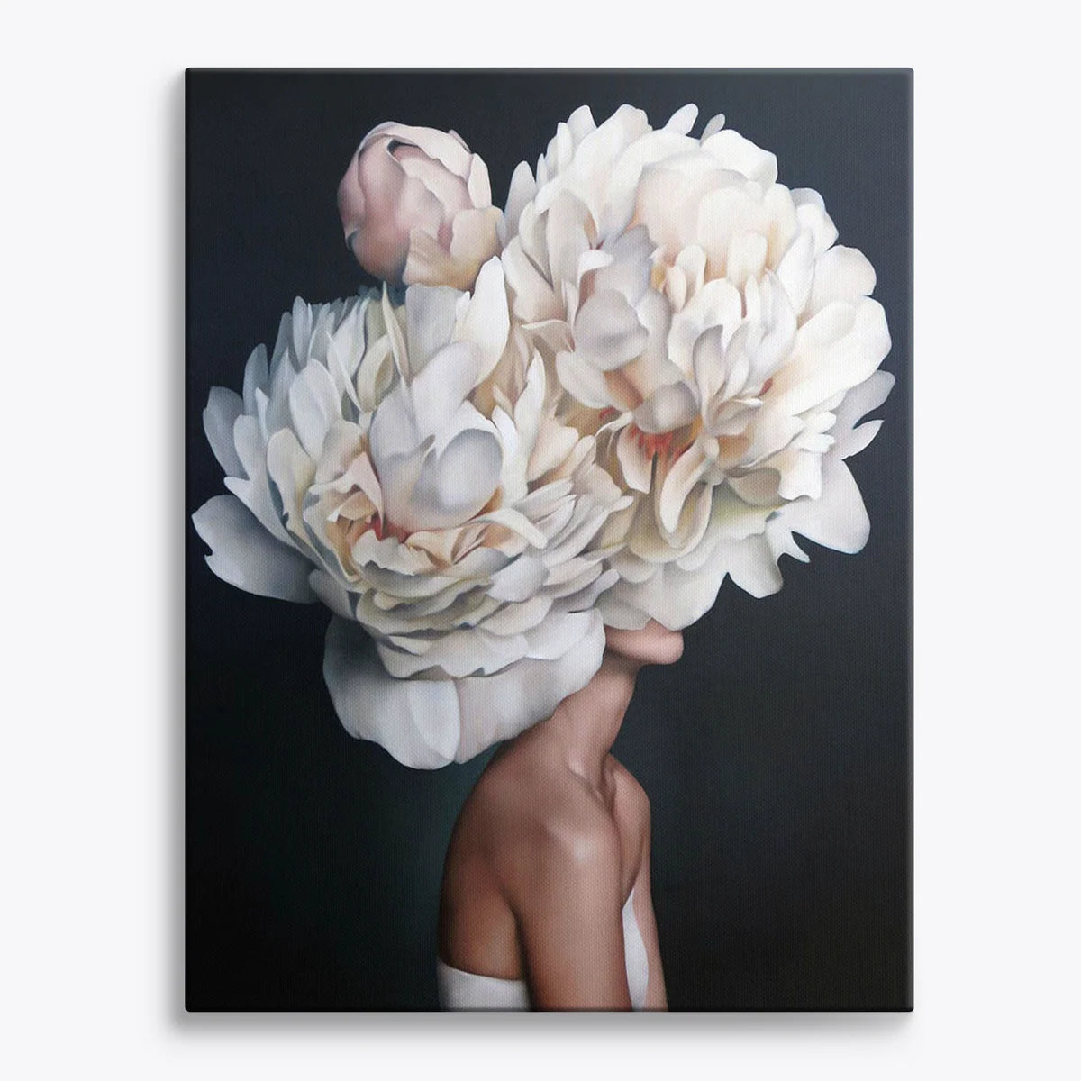 White Peony Portrait Paint by Numbers Kit-1