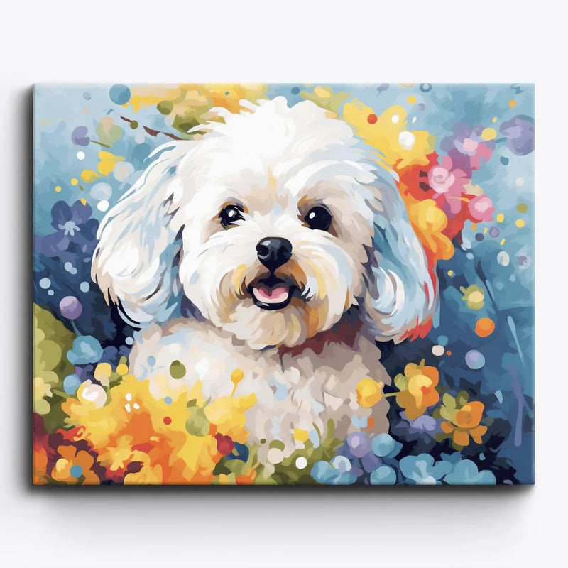 White Puppy Paint by Numbers Kit-zoom-