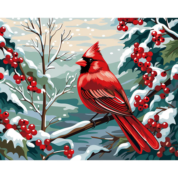 Winter Cardinal Paint by Numbers Kit