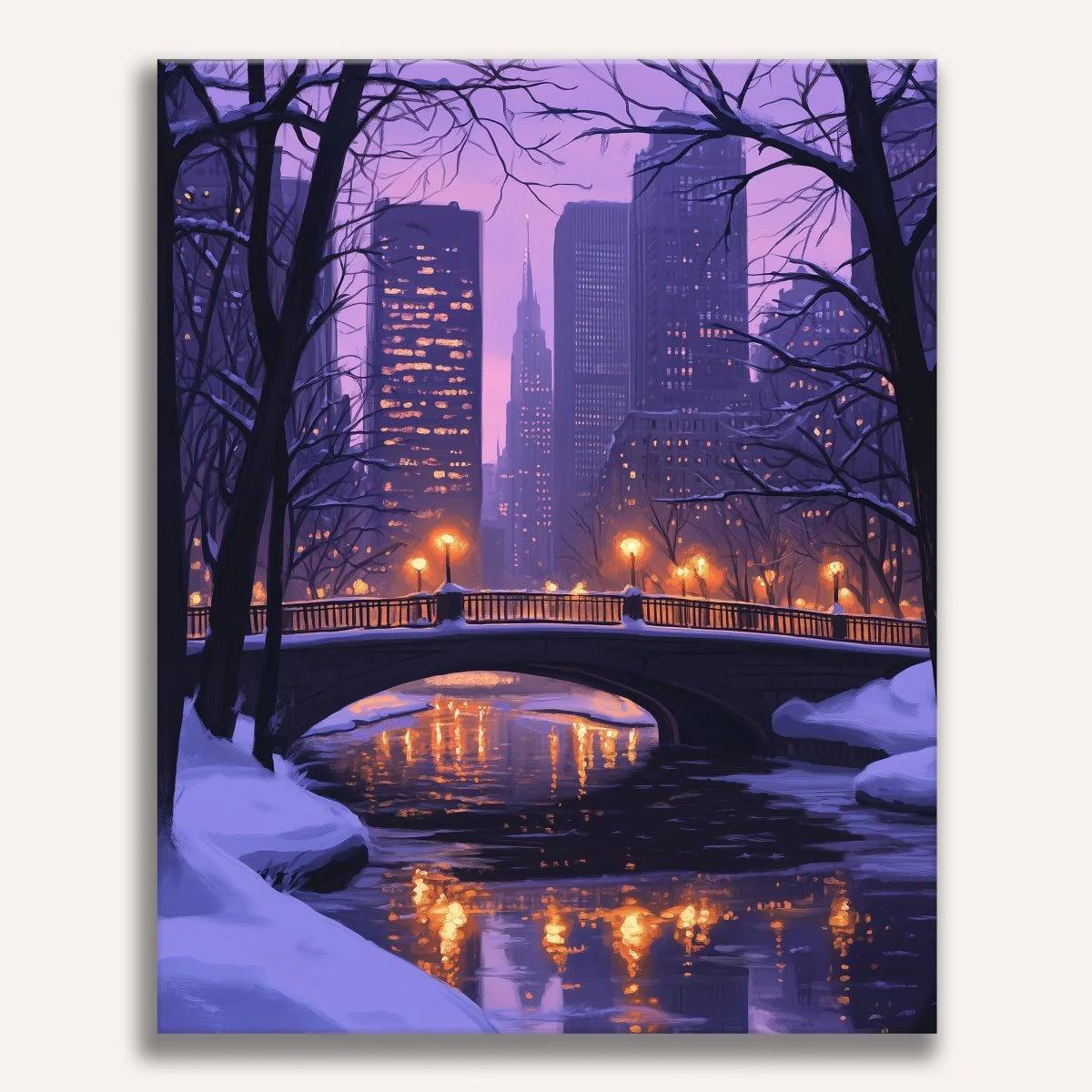 Winter City Lights Paint by Numbers Kit-zoom-1