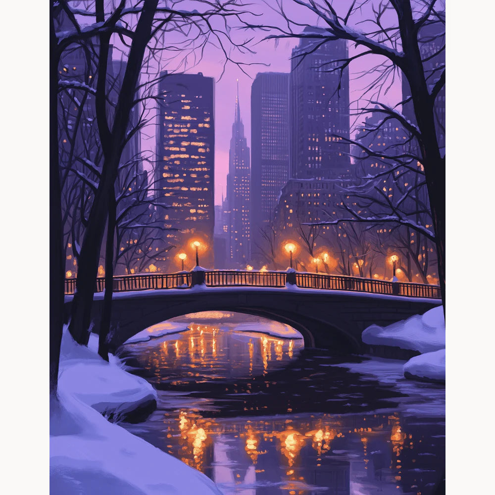 Winter City Lights Paint by Numbers Kit-zoom-2