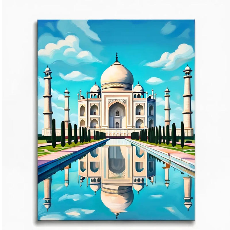 Taj Mahal Reflection Paint by Numbers Kit-zoom-