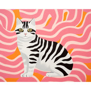 Zebra Striped Cat Pop Art Paint by Numbers Kit