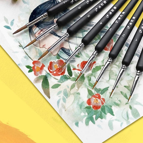10 pcs Professional Miniature Paint Brush Set Paint By Canvas
